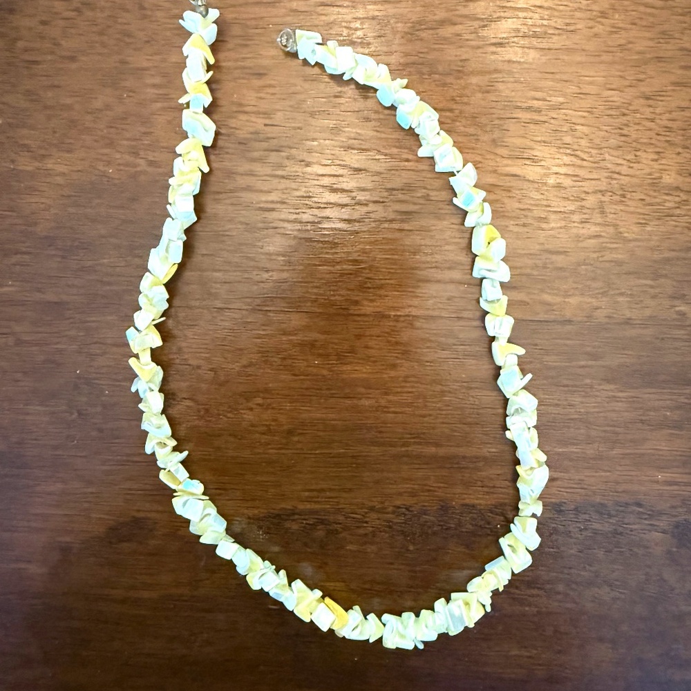 Vintage yellow puka shell style necklace